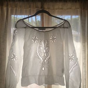 White Bohemian Cut Out Blouse